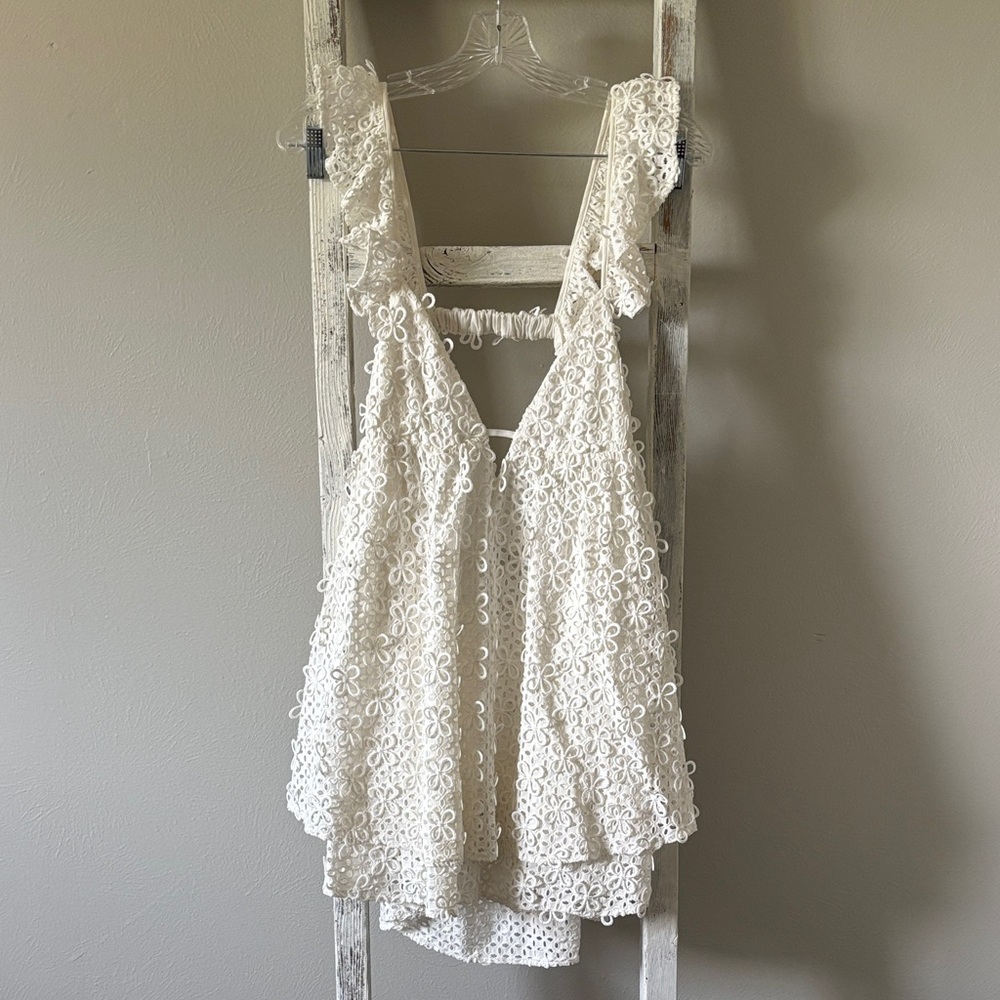 For Love And Lemons White Lace Mini Dress